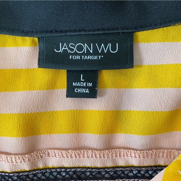 Jason Wu for Target Size L Pink Striped Pleated Cap Sleeve Pleated Shift Dress - Picture 6 of 7